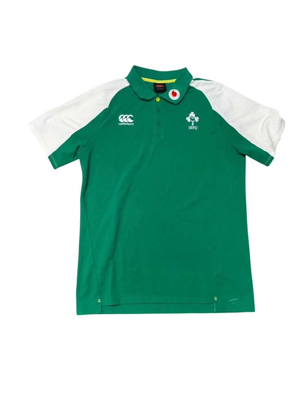Ireland Rugby Shirt Mens Large Green Rugby Canterbury Polo IRFU Vodafone Sponsor
